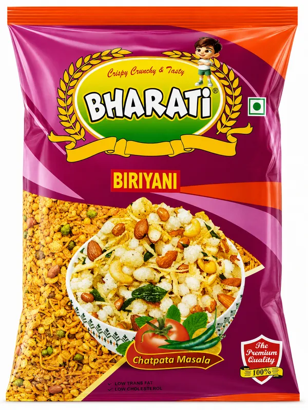 BHARATI Biryani Chanachur 400g – Authentic Biryani Flavour | Light Sweet & Light Hot Namkeen thumbnail 2