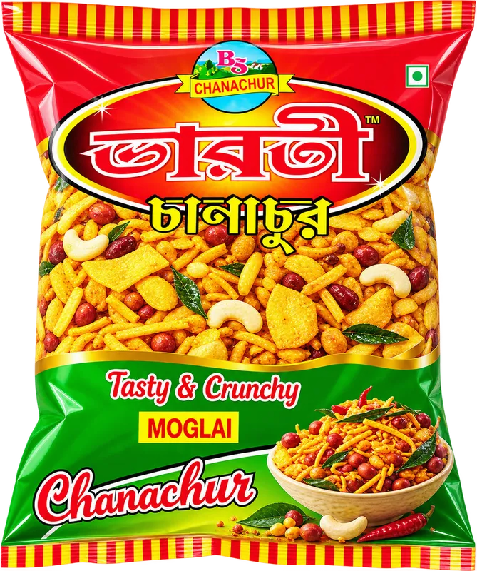 Bharatee Moglai Chanachur 500 Gms| Premium Crunchy Namkeen thumbnail 2